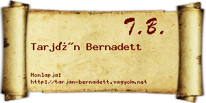 Tarján Bernadett névjegykártya